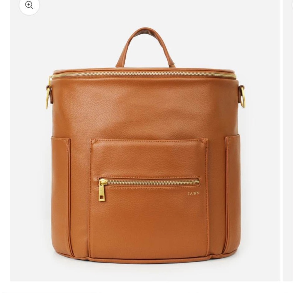 Fawn Design Tan Leather Diaper Backpack
